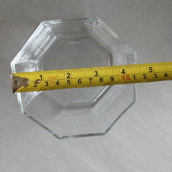 Arcoroc France Octagonal Clear Glass Covered Dish display Vintage 80s potpourri - Picture 10 of 12